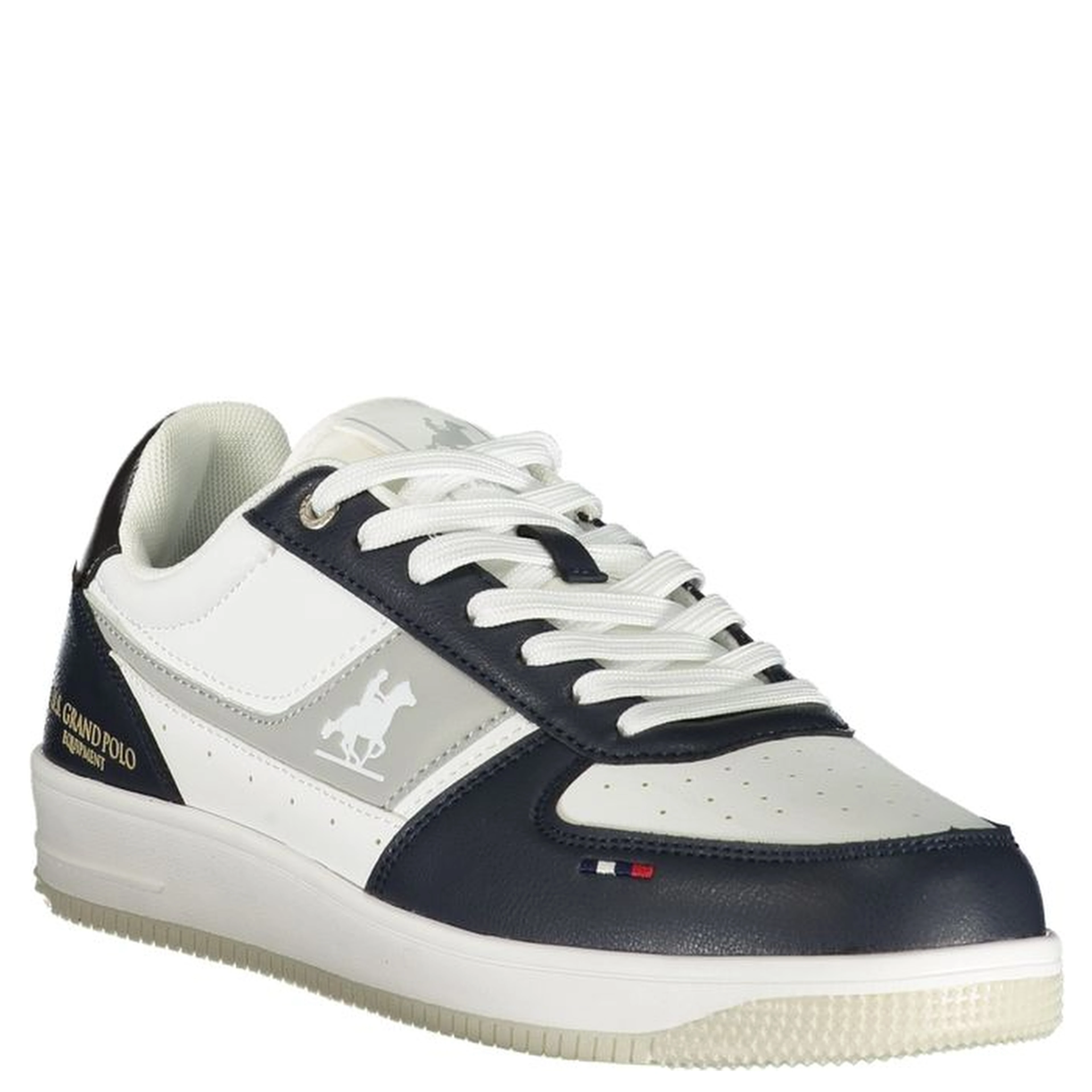 White Polyester Athletic Sneakers