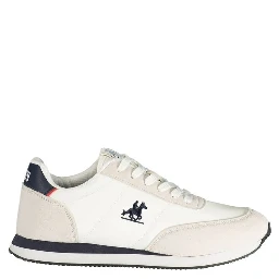 White Polyester Athletic Sneakers