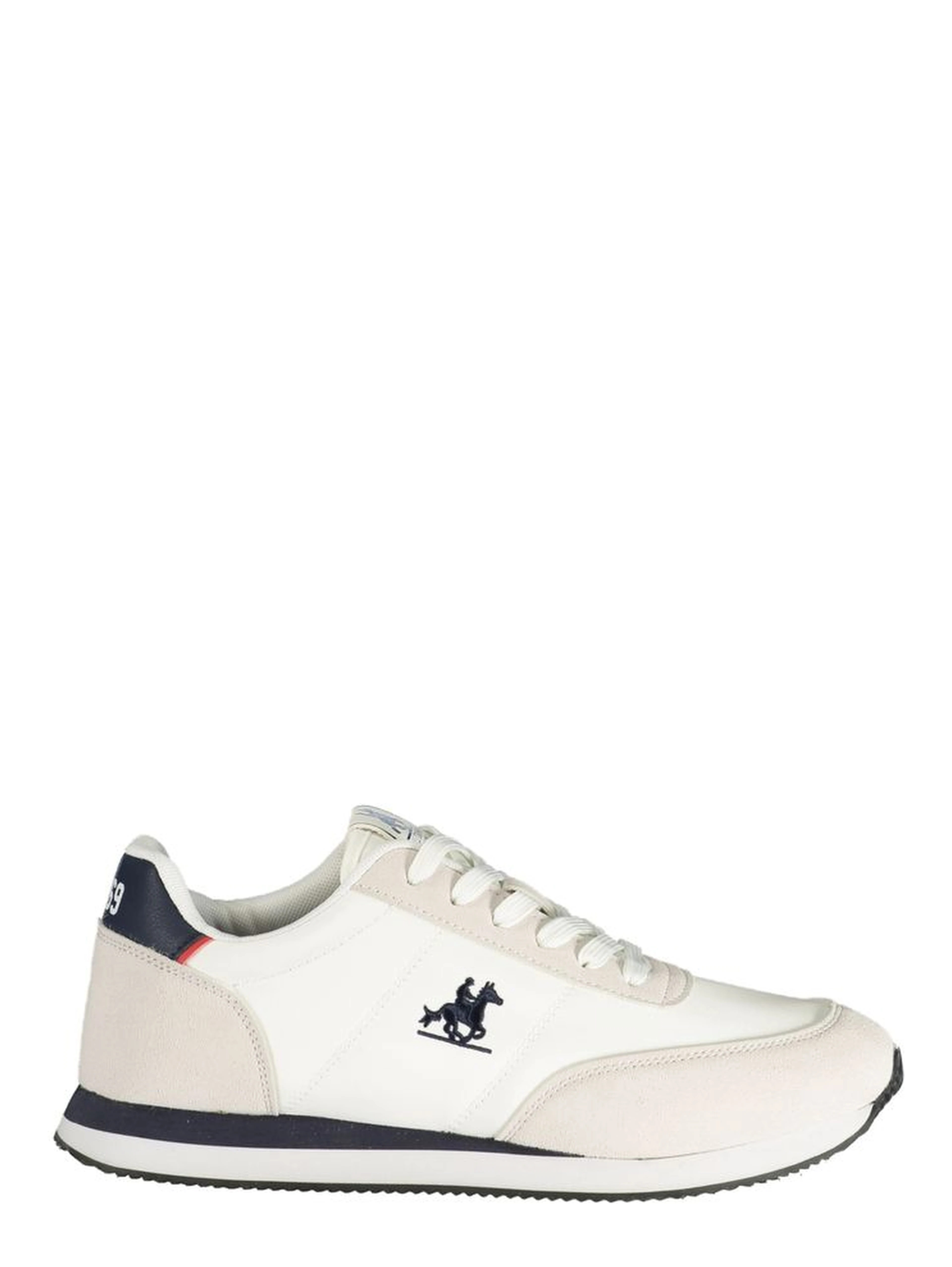 White Polyester Athletic Sneakers
