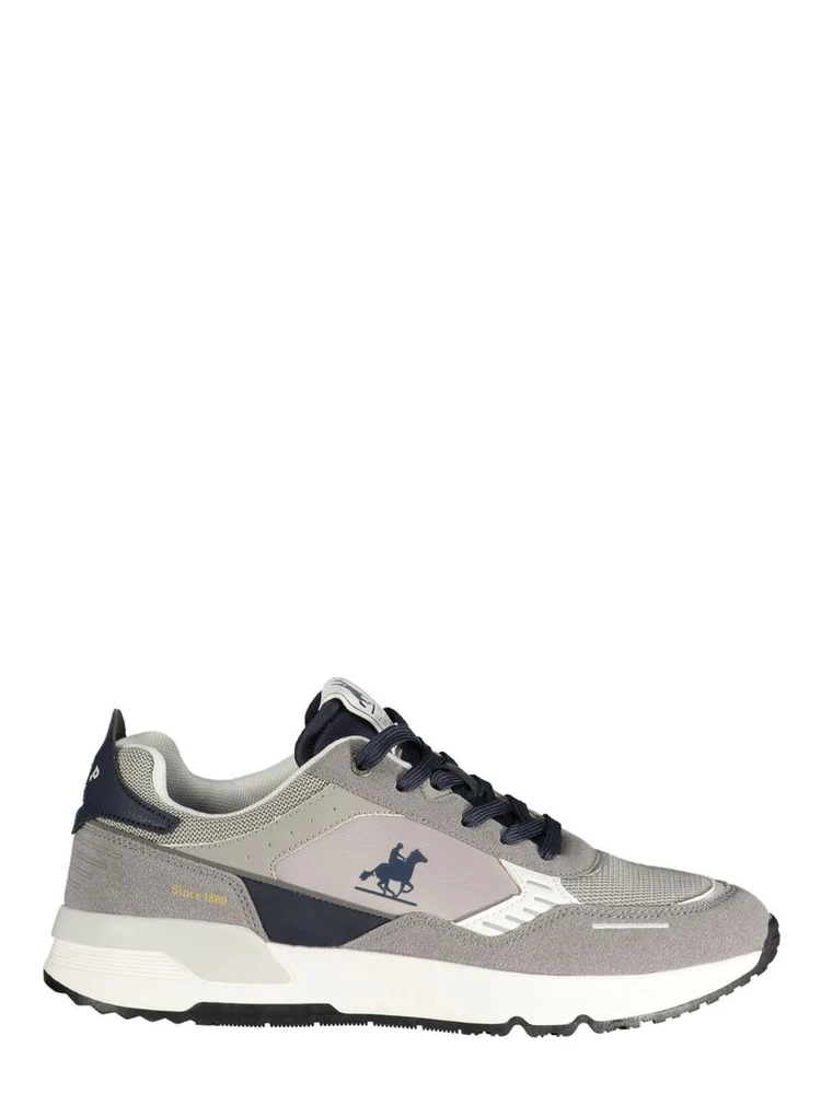Gray Polyester Athletic Sneakers