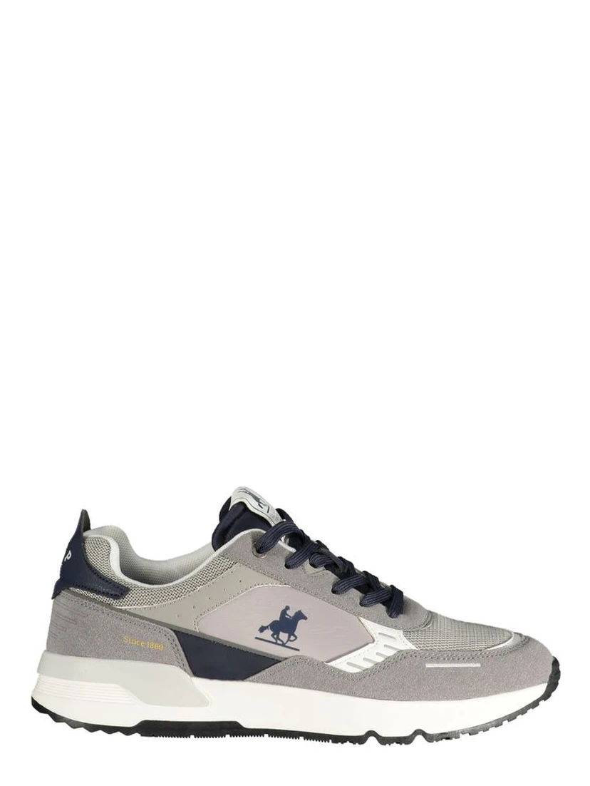 Gray Polyester Athletic Sneakers