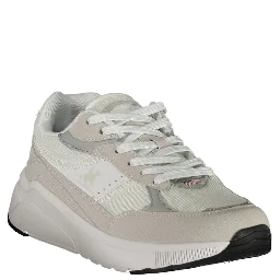 White Polyester Athletic Sneakers
