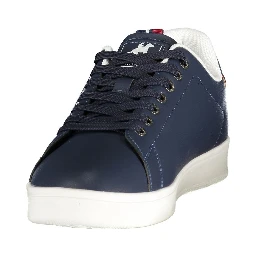 Blue Polyester Athletic Sneakers
