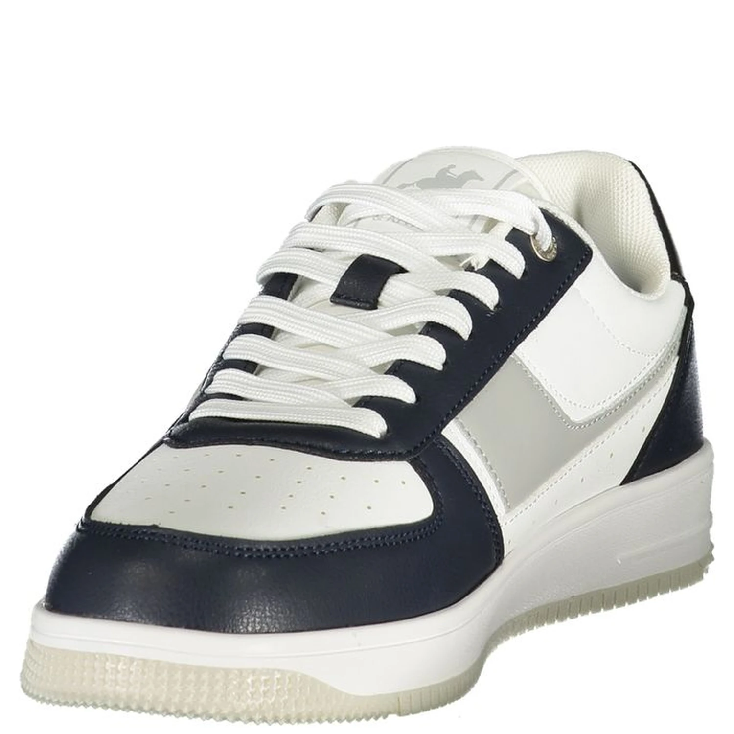 White Polyester Athletic Sneakers