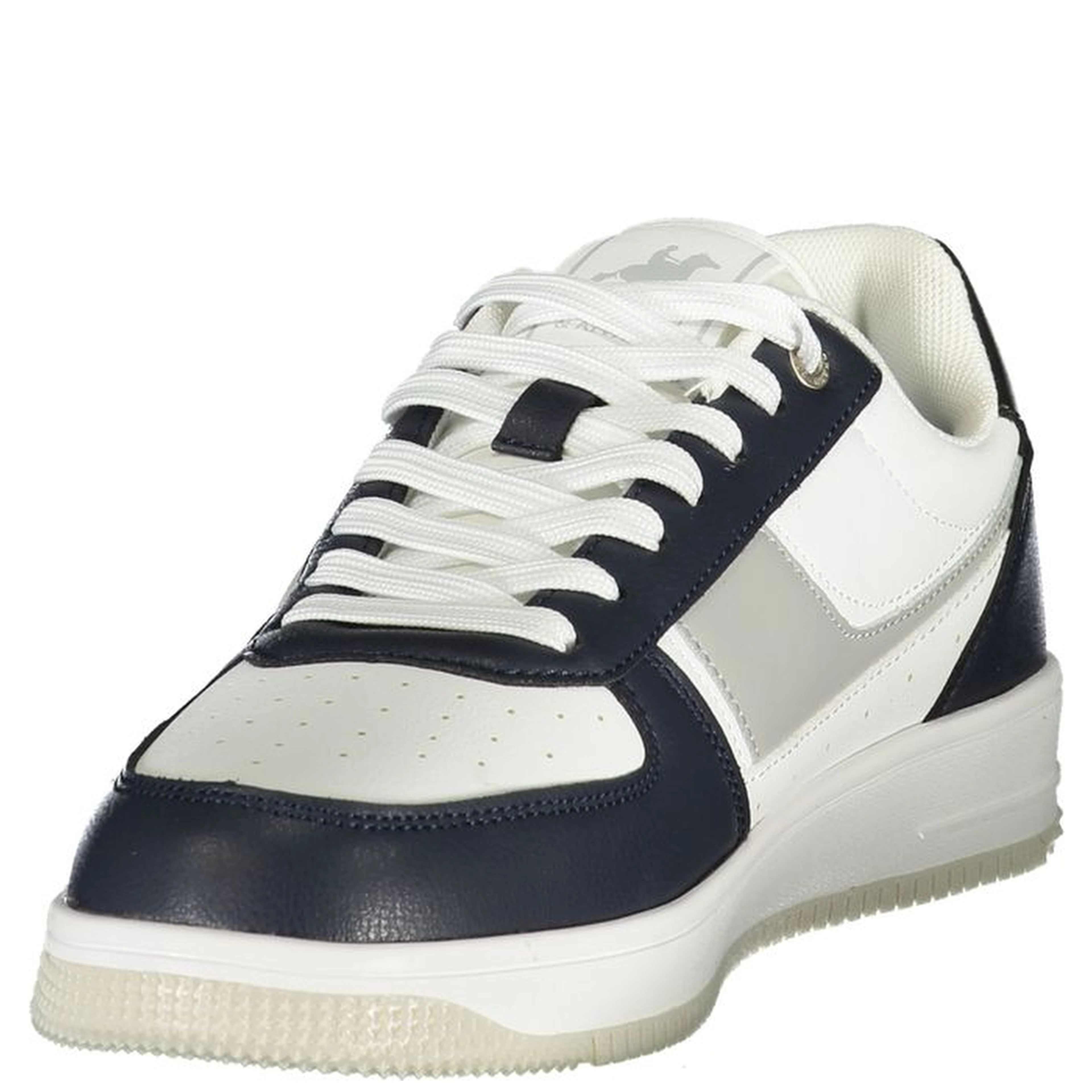 White Polyester Athletic Sneakers