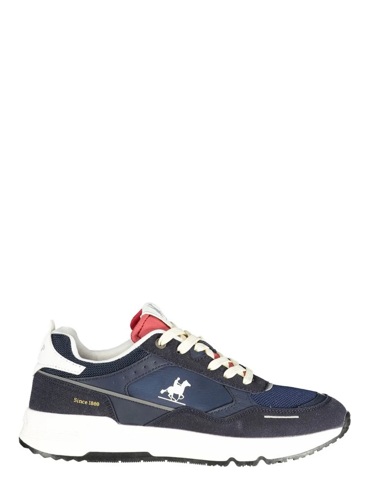 Blue Polyester Athletic Sneakers
