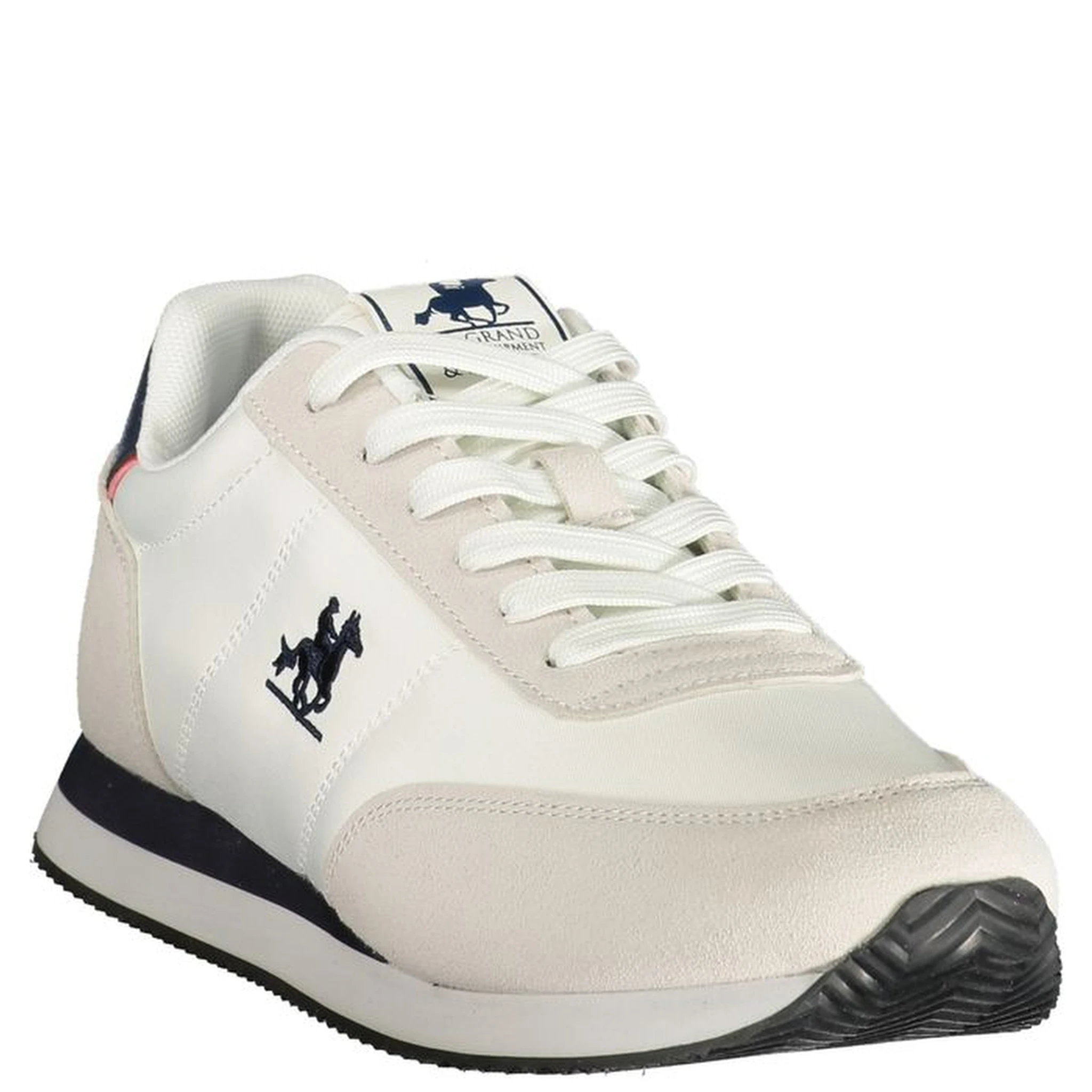 White Polyester Athletic Sneakers