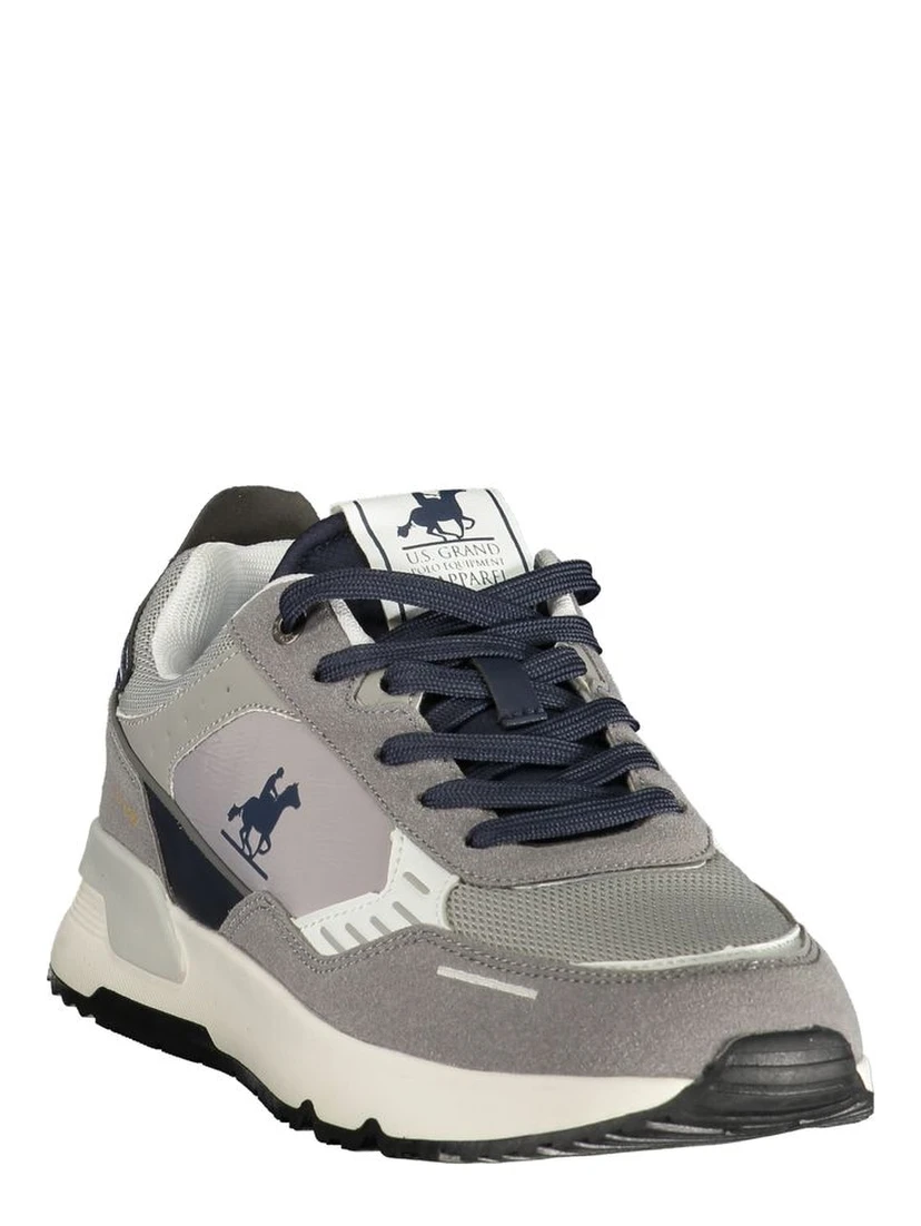 Gray Polyester Athletic Sneakers