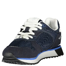 Blue Polyester Athletic Sneakers