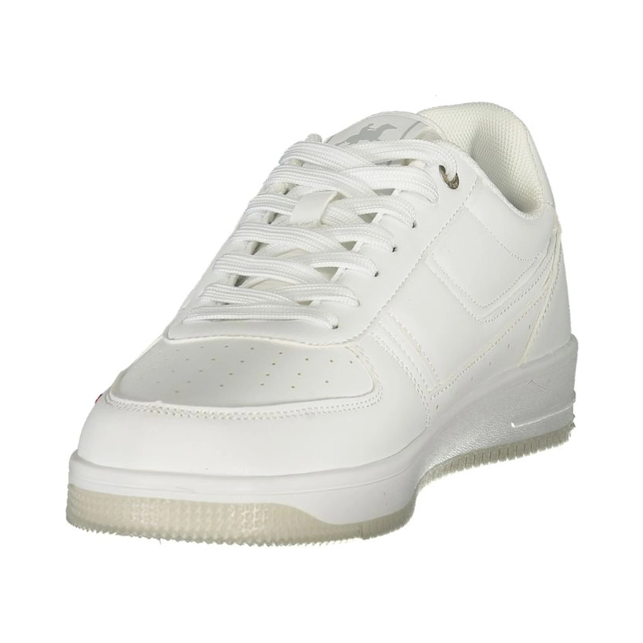 White Polyester Athletic Sneakers