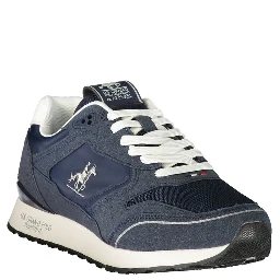 Blue Polyester Athletic Sneakers