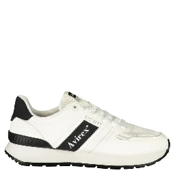 White Polyester Athletic Sneakers