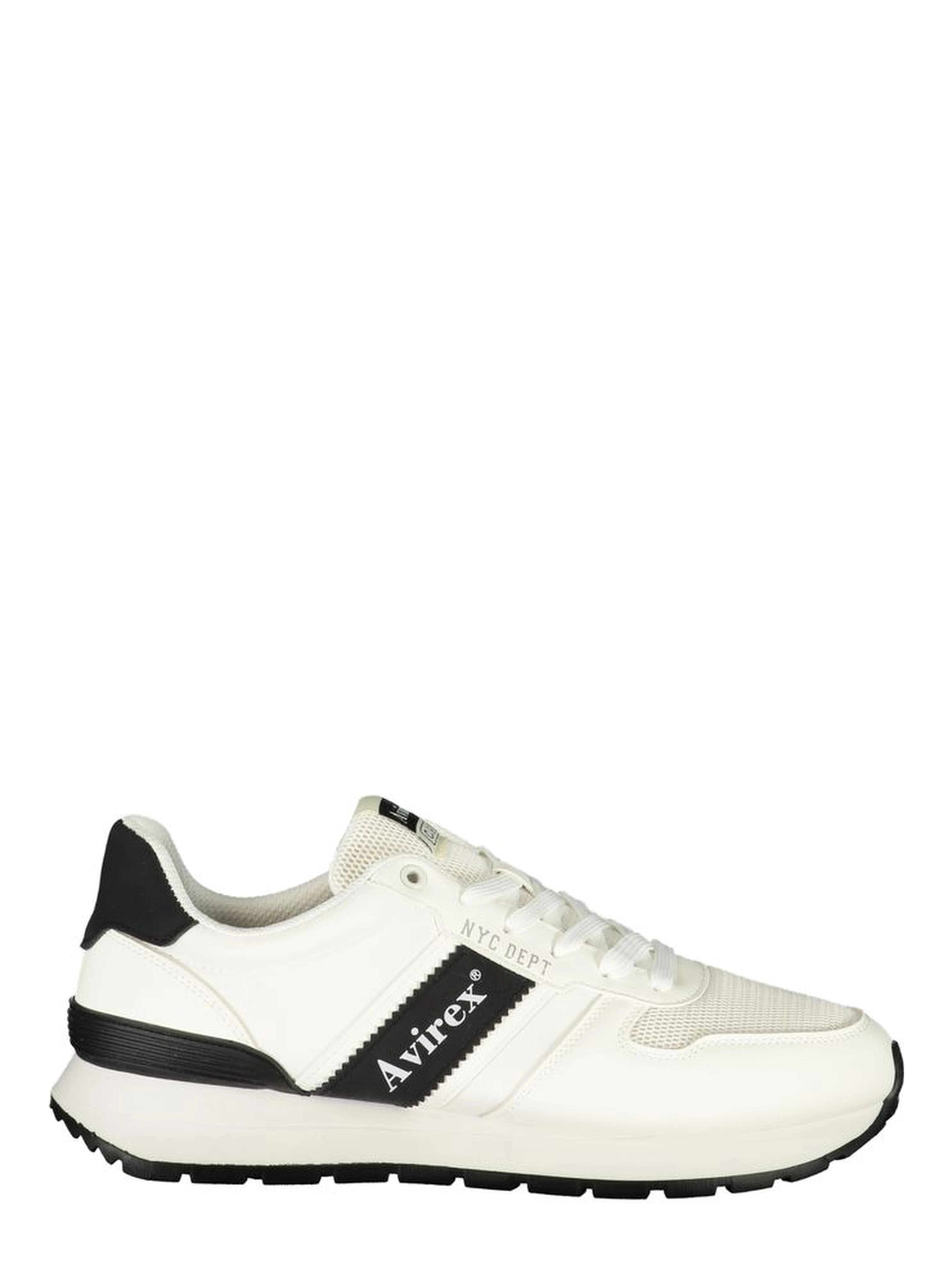 White Polyester Athletic Sneakers