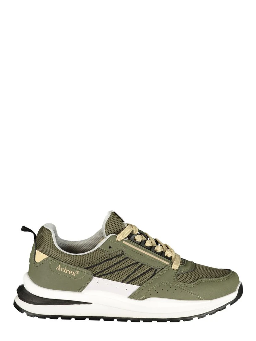 Green Polyester Athletic Sneakers