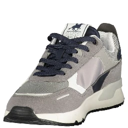 Gray Polyester Athletic Sneakers