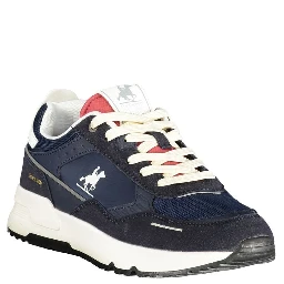 Blue Polyester Athletic Sneakers