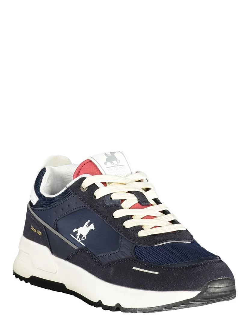 Blue Polyester Athletic Sneakers