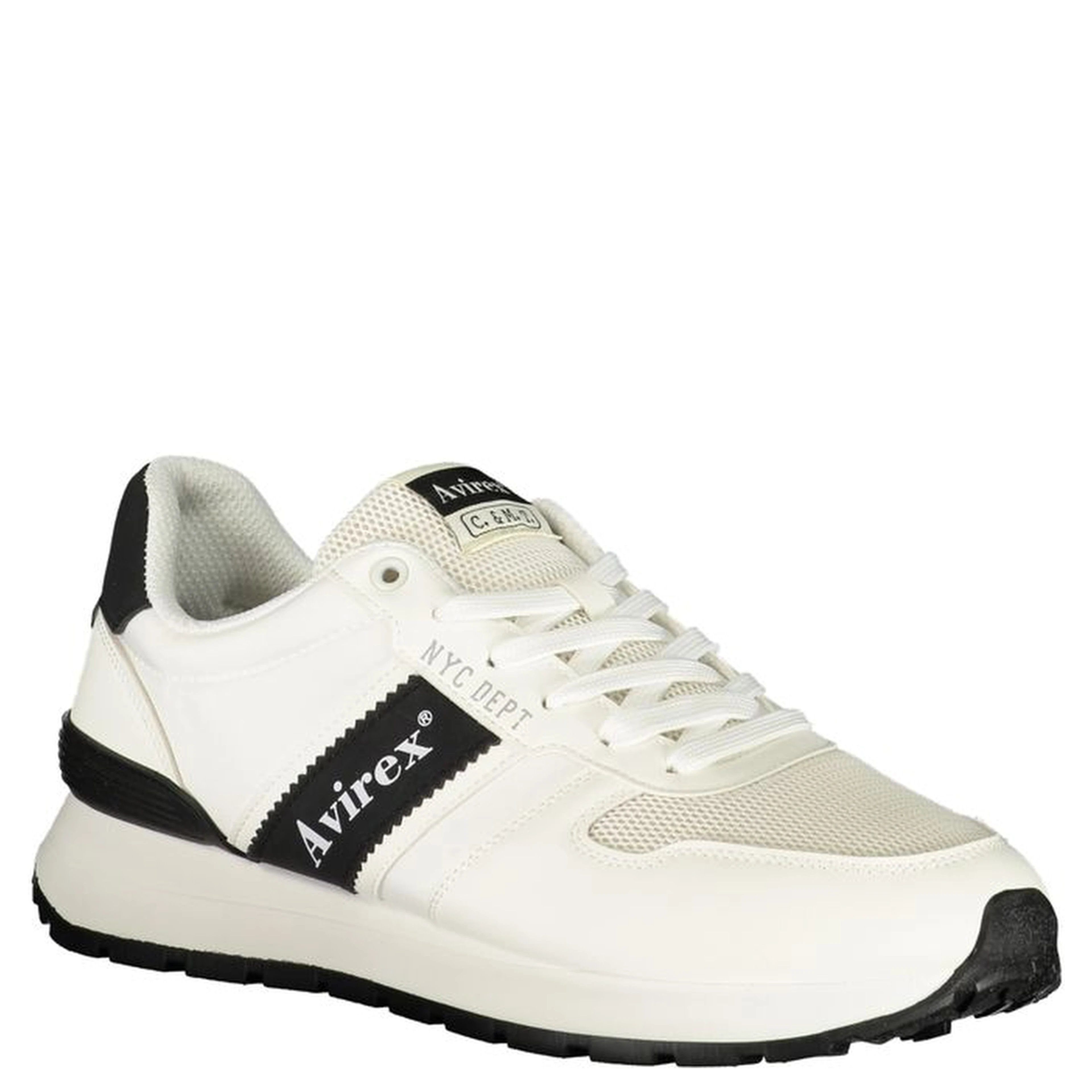 White Polyester Athletic Sneakers