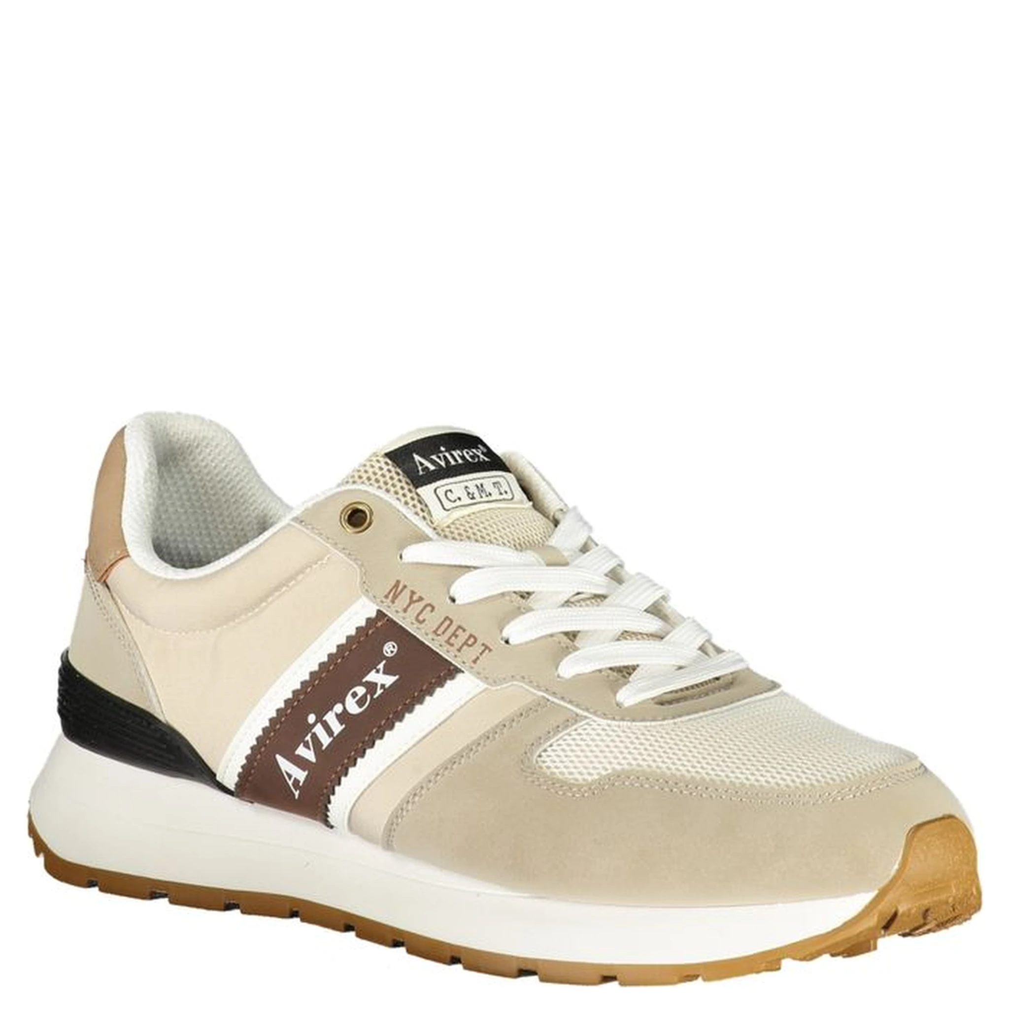 Beige Polyester Athletic Sneakers