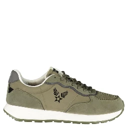 Green Polyester Athletic Sneakers