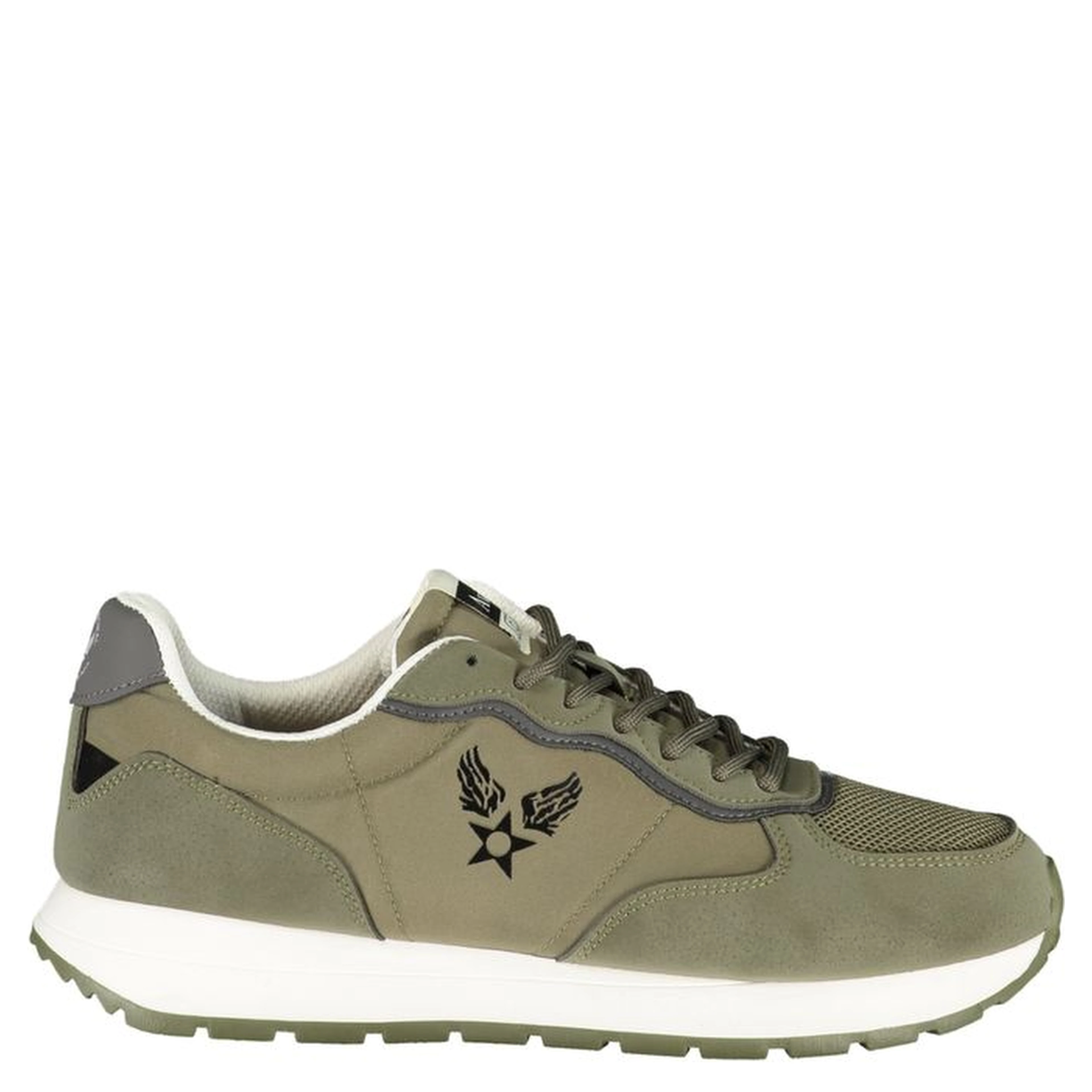 Green Polyester Athletic Sneakers