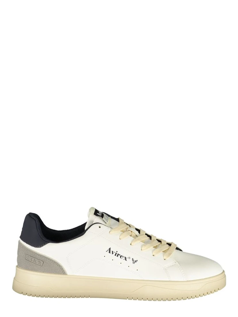 White Polyester Athletic Sneakers