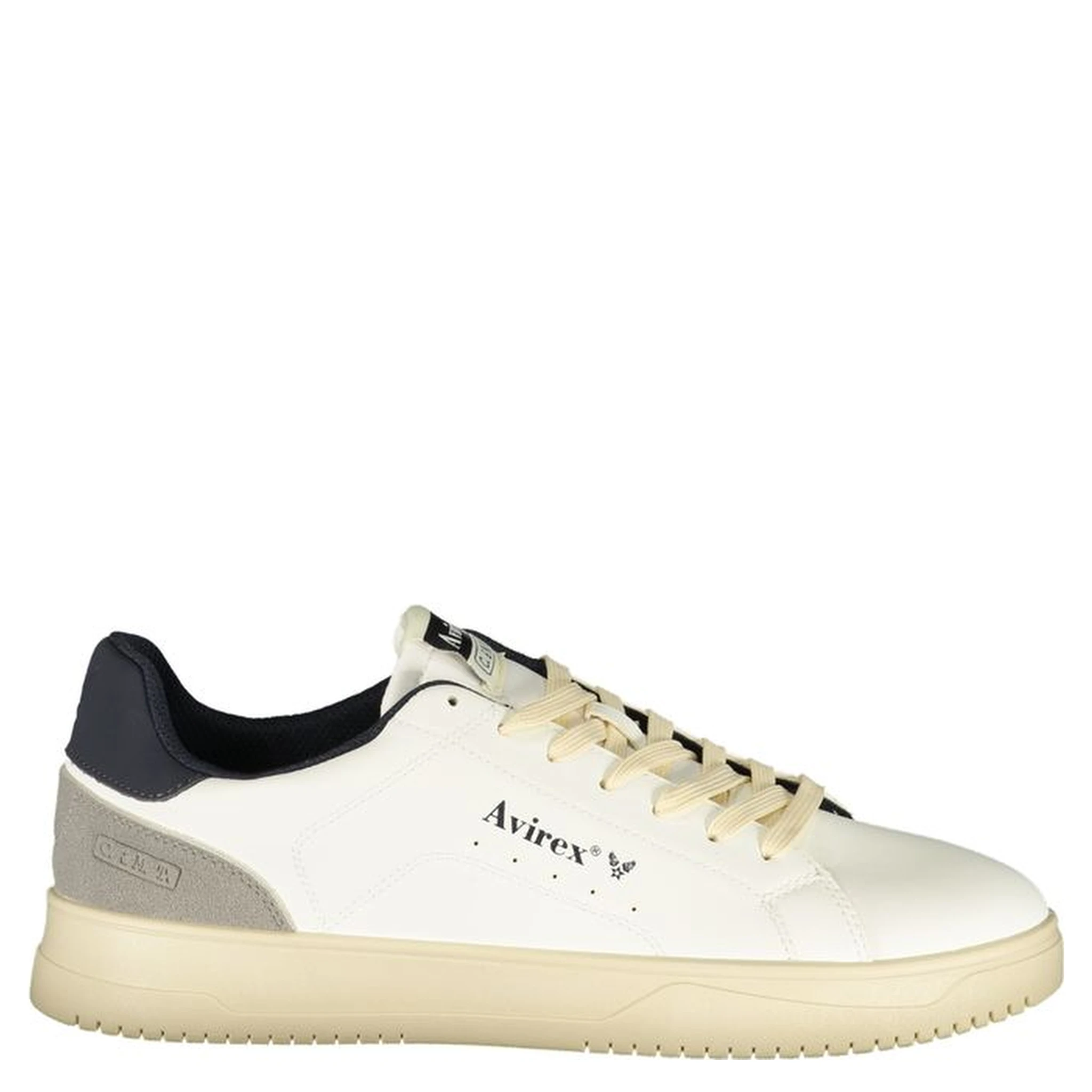 White Polyester Athletic Sneakers