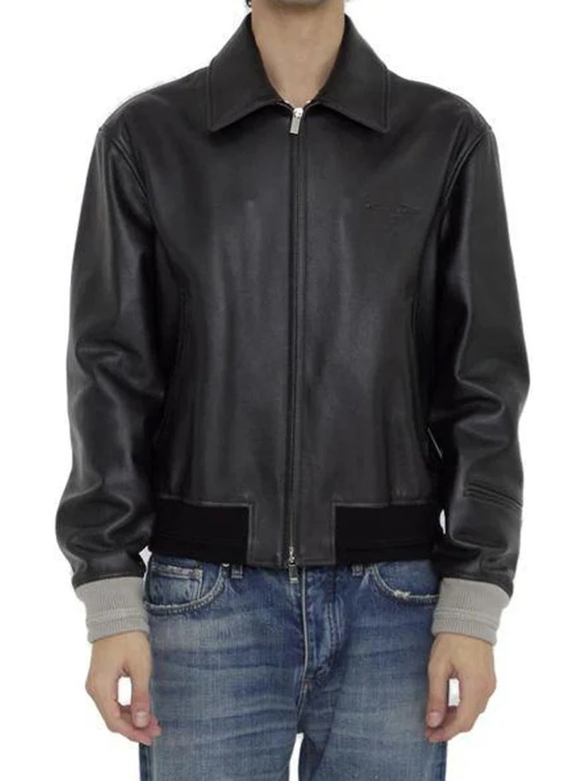 جاكيت جلد أسود