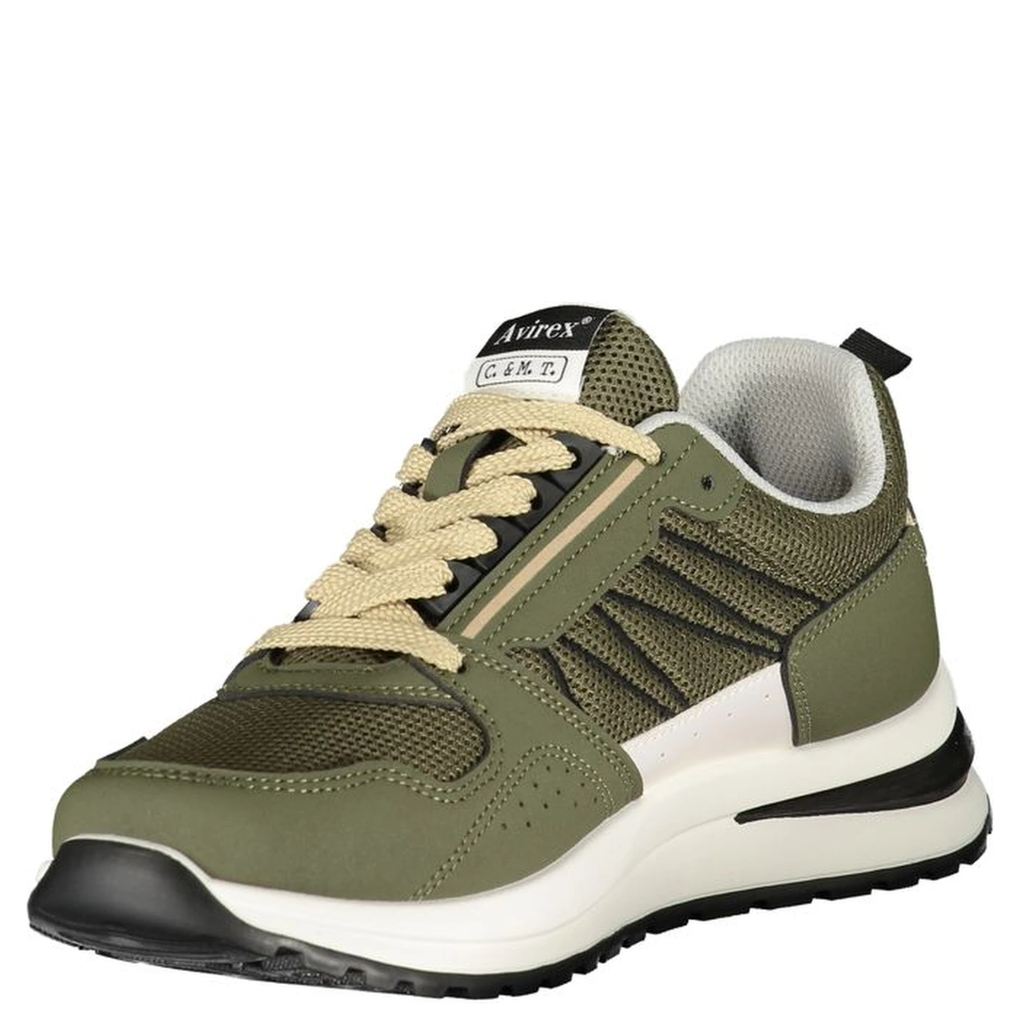 Green Polyester Athletic Sneakers