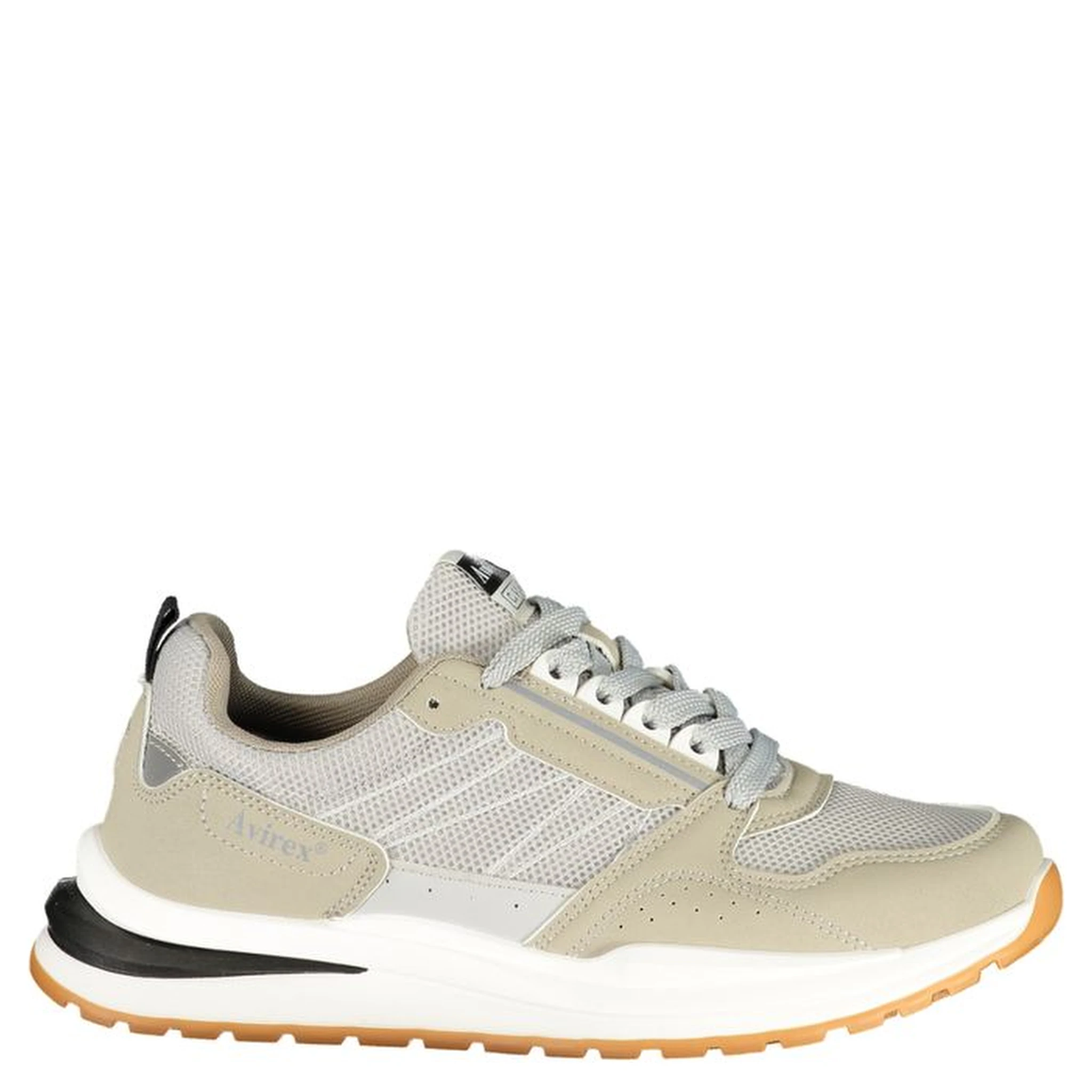 Gray Polyester Athletic Sneakers