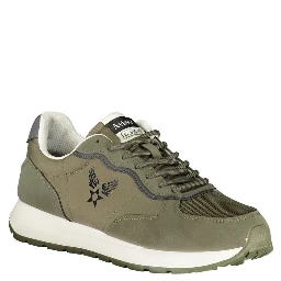 Green Polyester Athletic Sneakers