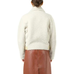 Beige Polyester Biker Jacket