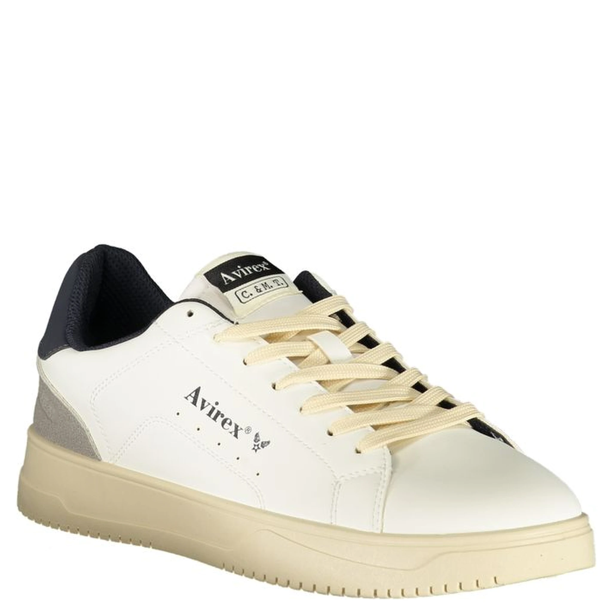 White Polyester Athletic Sneakers