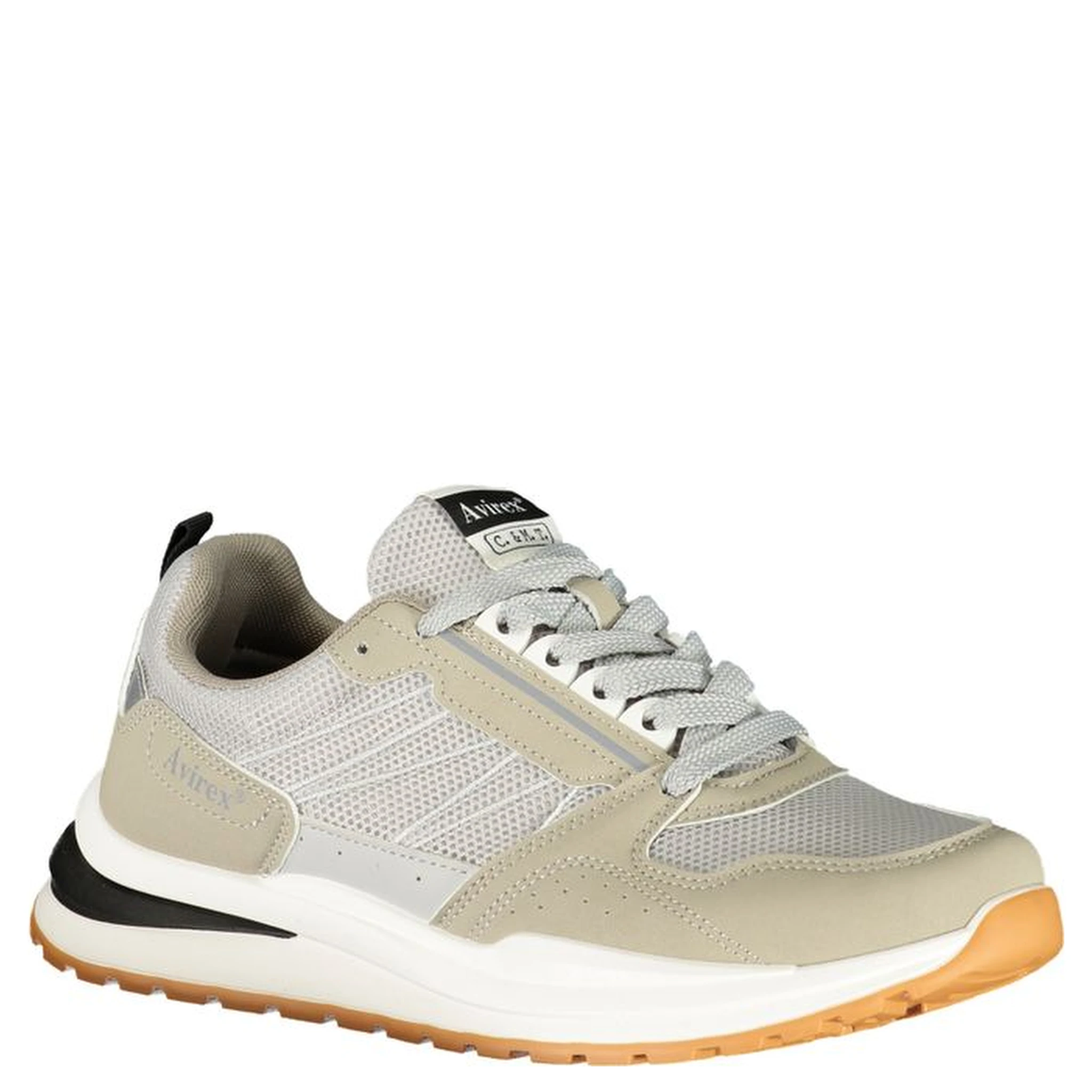 Gray Polyester Athletic Sneakers