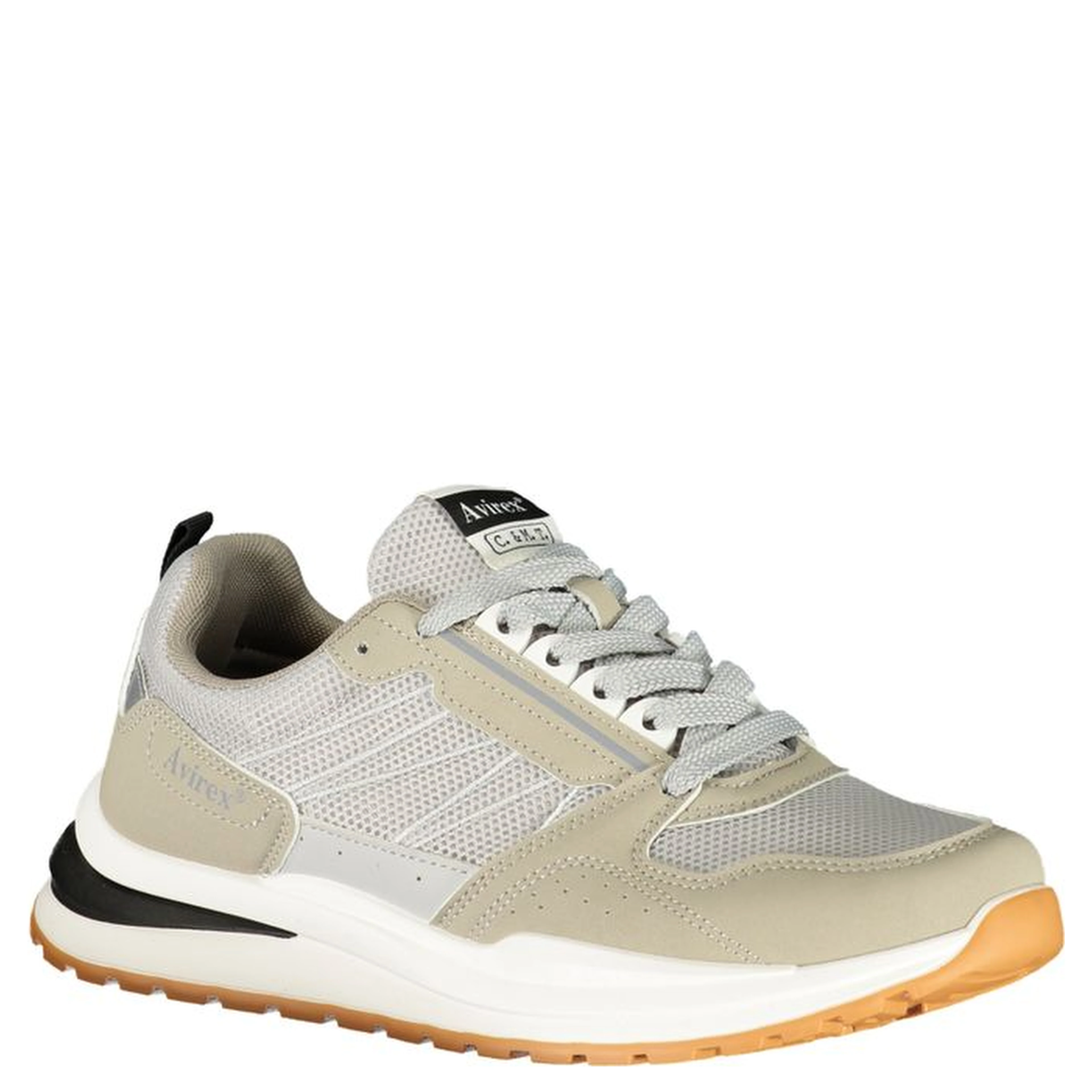 Gray Polyester Athletic Sneakers
