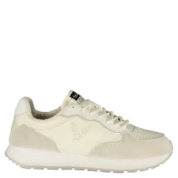 White Polyester Athletic Sneakers