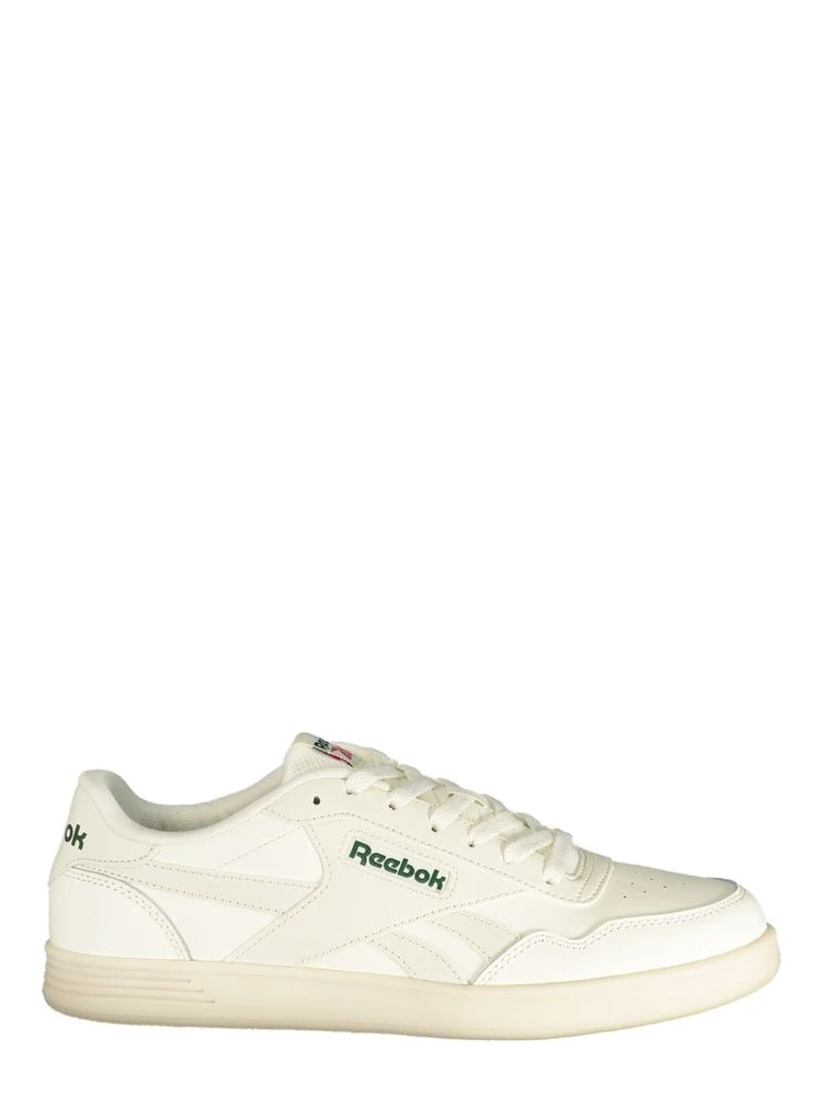 White Polyester Athletic Sneakers