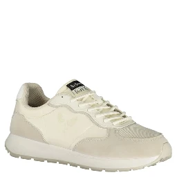 White Polyester Athletic Sneakers