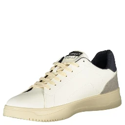 White Polyester Athletic Sneakers