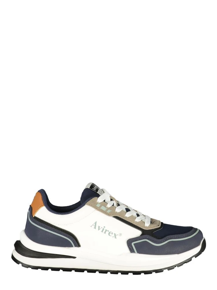 White Polyester Athletic Sneakers