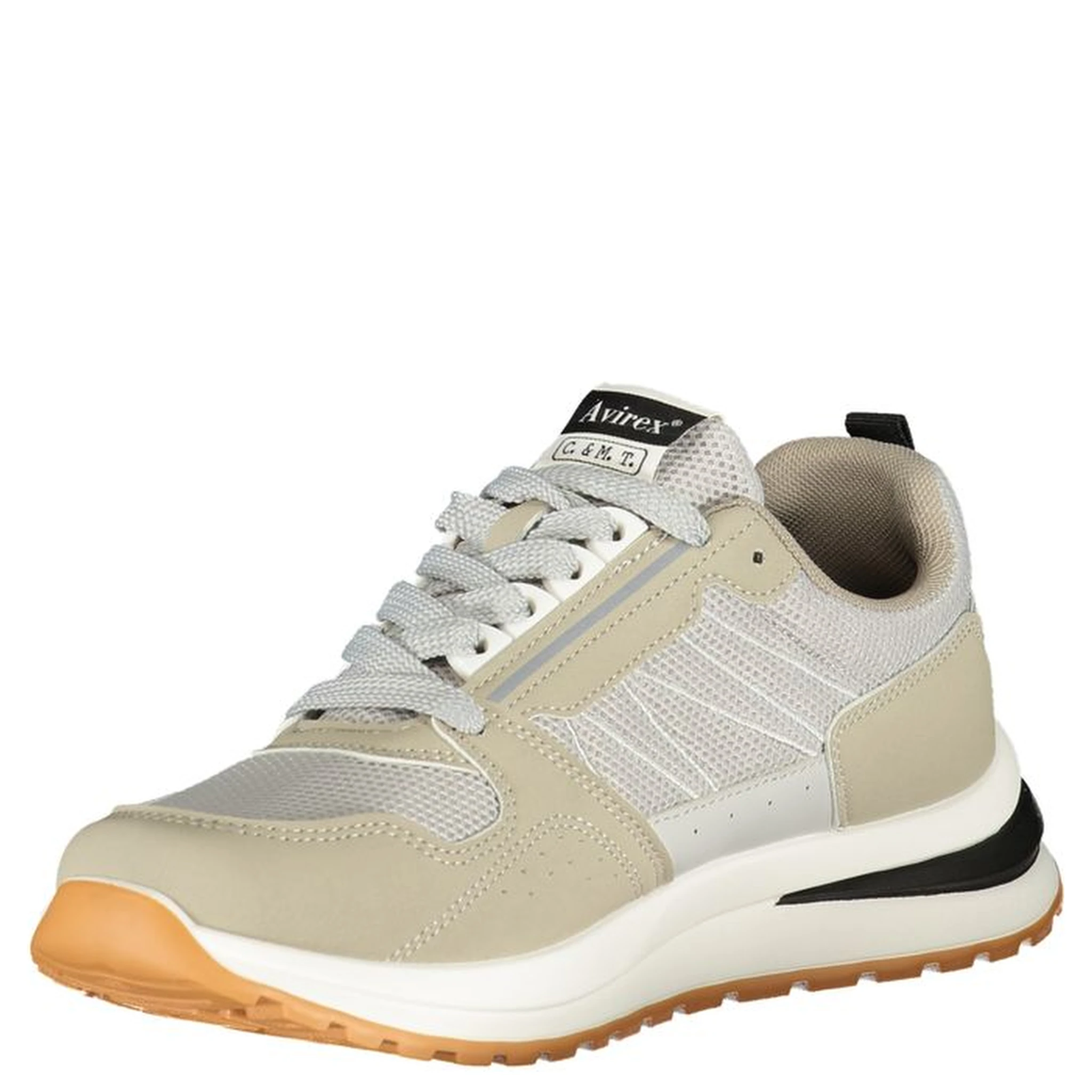 Gray Polyester Athletic Sneakers