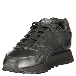 Black Polyester Athletic Sneakers
