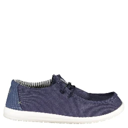 Blue Polyester Low Top Sneakers