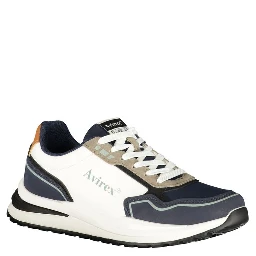 White Polyester Athletic Sneakers