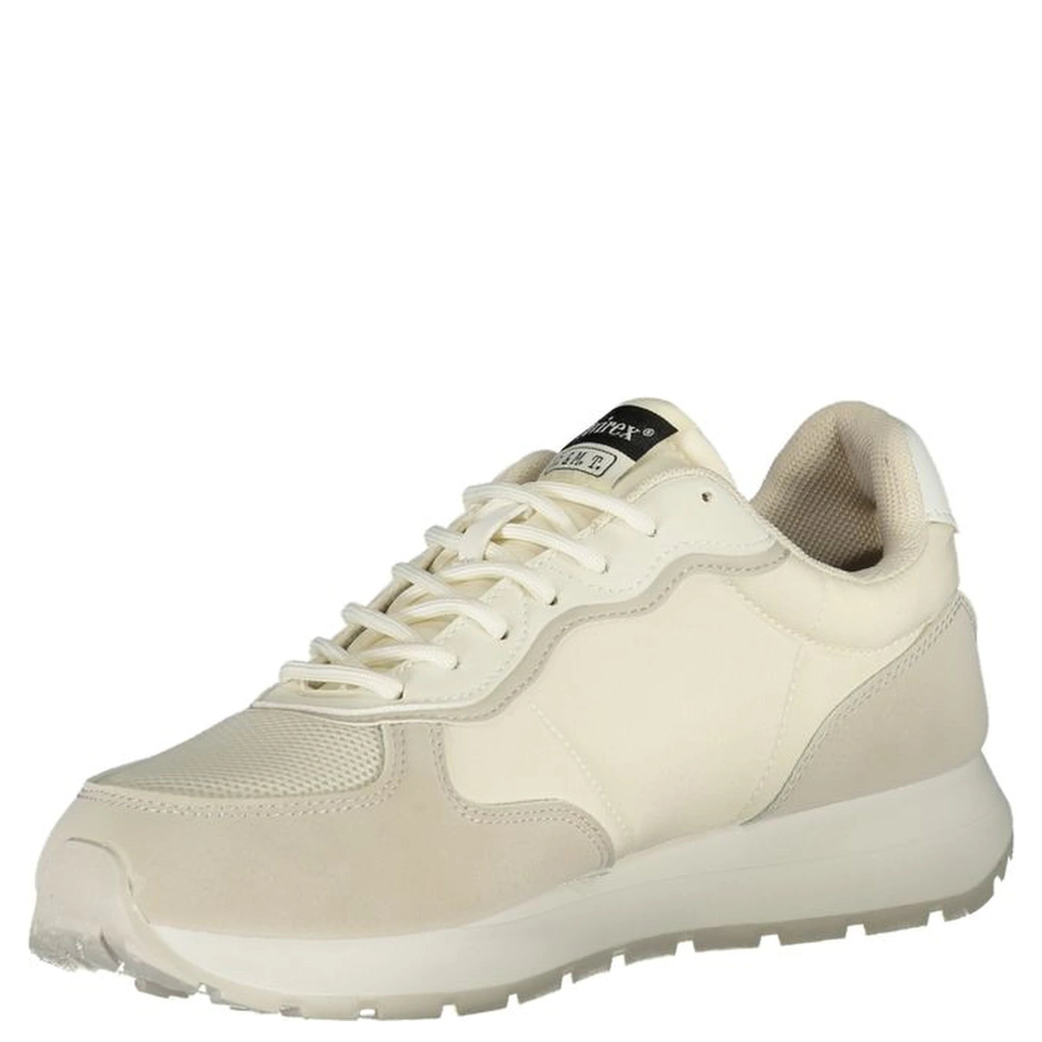 White Polyester Athletic Sneakers