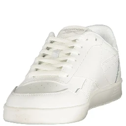 White Polyester Athletic Sneakers