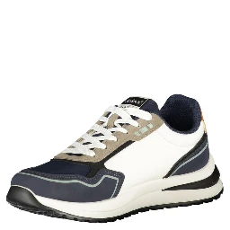 White Polyester Athletic Sneakers