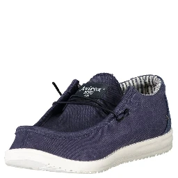 Blue Polyester Low Top Sneakers