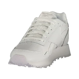 White Polyester Athletic Sneakers