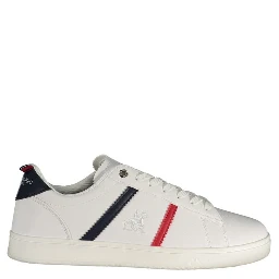 White Polyester Athletic Sneakers